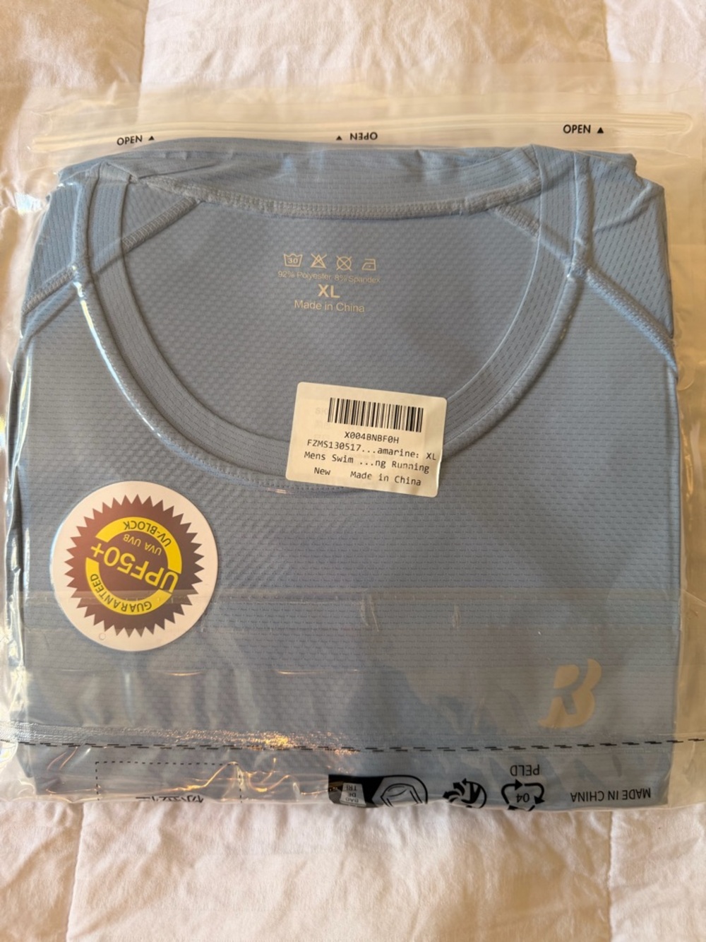 Light Blue Men's Performance Running Shirt XL